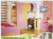 Детская кровать Еколь розовая(лак)